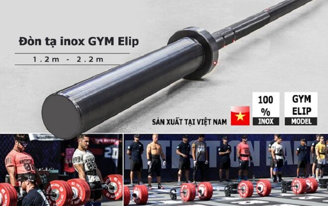 Đòn tạ inox 1m8 Khởi Nguyên