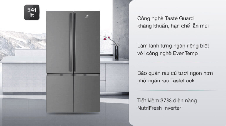 tủ lạnh Electrolux 4 cánh EQE6000A-B