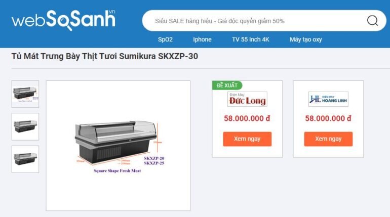 Giá tủ mát Sumikura SKXZP-30 bao nhiêu tiền?