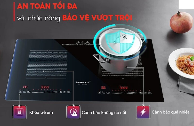 Bếp từ Sanaky VH-8101HY thiết kế hiện đại, công suất mạnh mẽ và an toàn