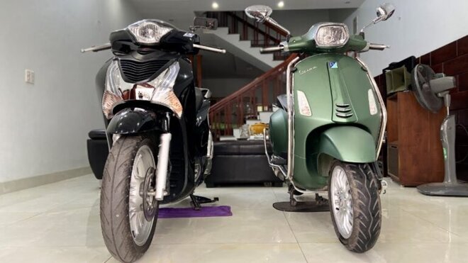 xe tay ga Honda SH và Vespa Sprint