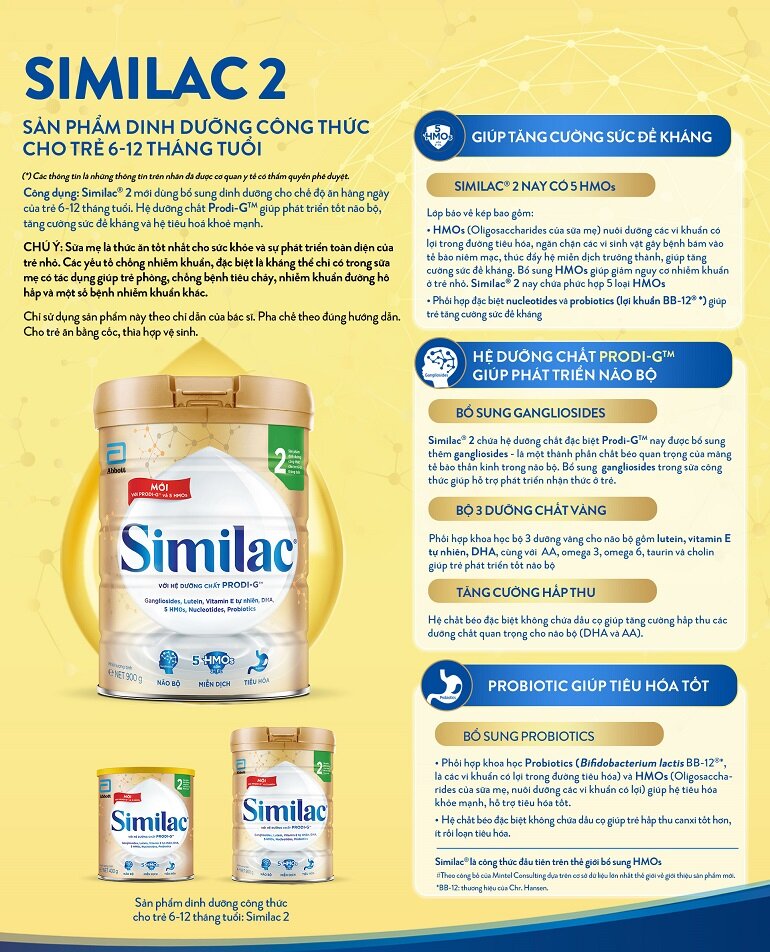 Công dụng của sữa Similac 5G số 2 cho trẻ 6-12 tháng