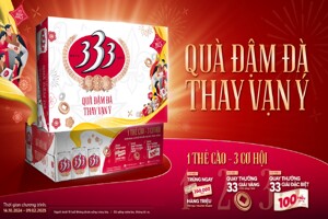 Bảng giá bia 333 Tết 2025, chương trình khuyến mãi trúng 100 triệu đồng mừng Tết Ất Tỵ