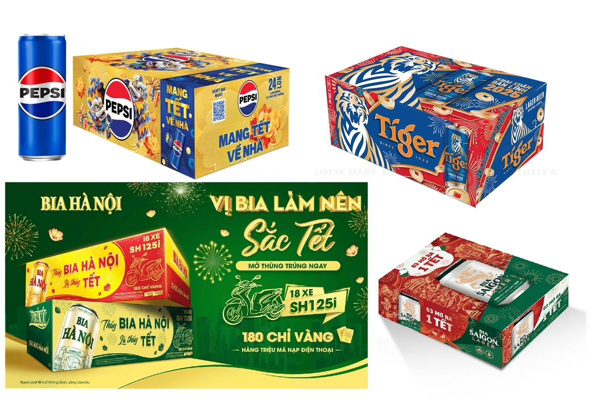 Bảng giá các loại bia nước ngọt cập nhật mới nhất Tết Ất Tỵ 2025