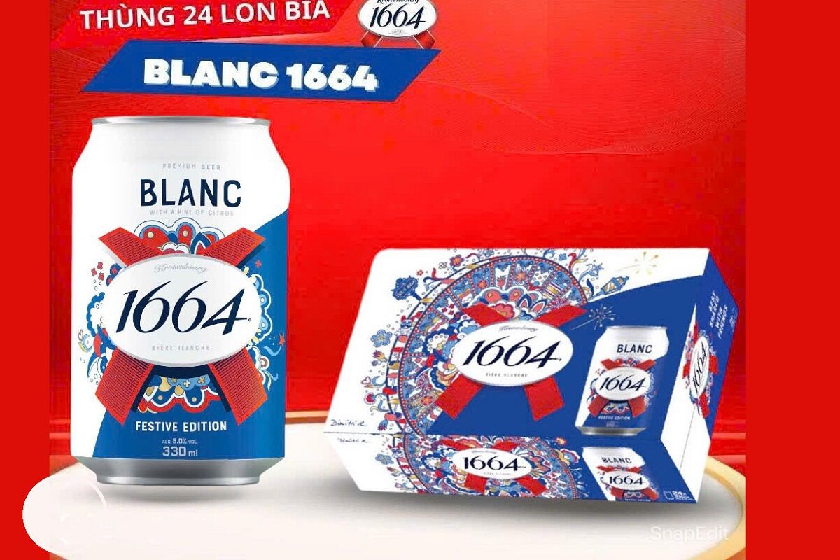 Price list of 1664 Blanc beer barrels for Tet 2025: Updated designs, diverse flavors