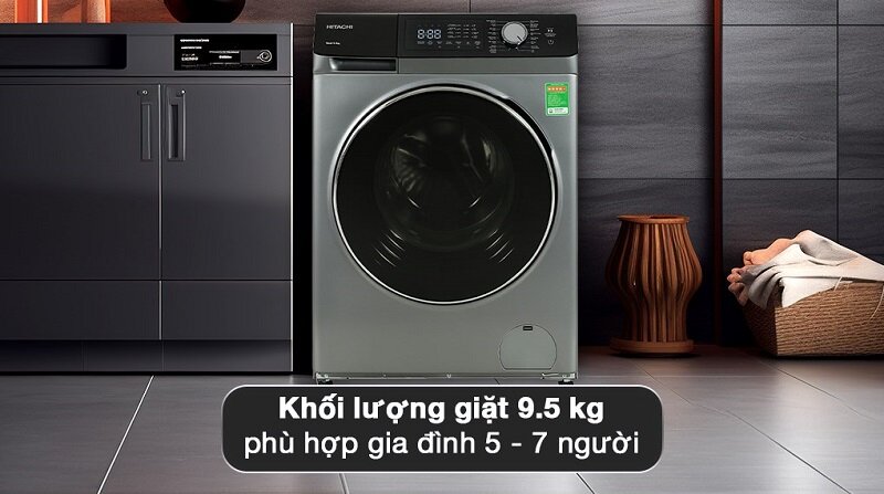máy giặt Hitachi Inverter 9.5 Kg BD-954HVOW