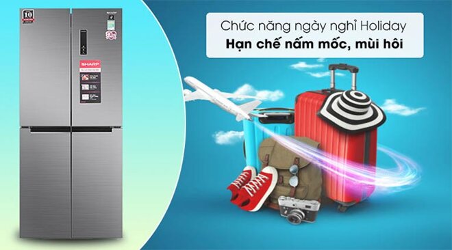 Tủ lạnh Sharp SJ-FXP480V-SL với dung tích 401 Lít