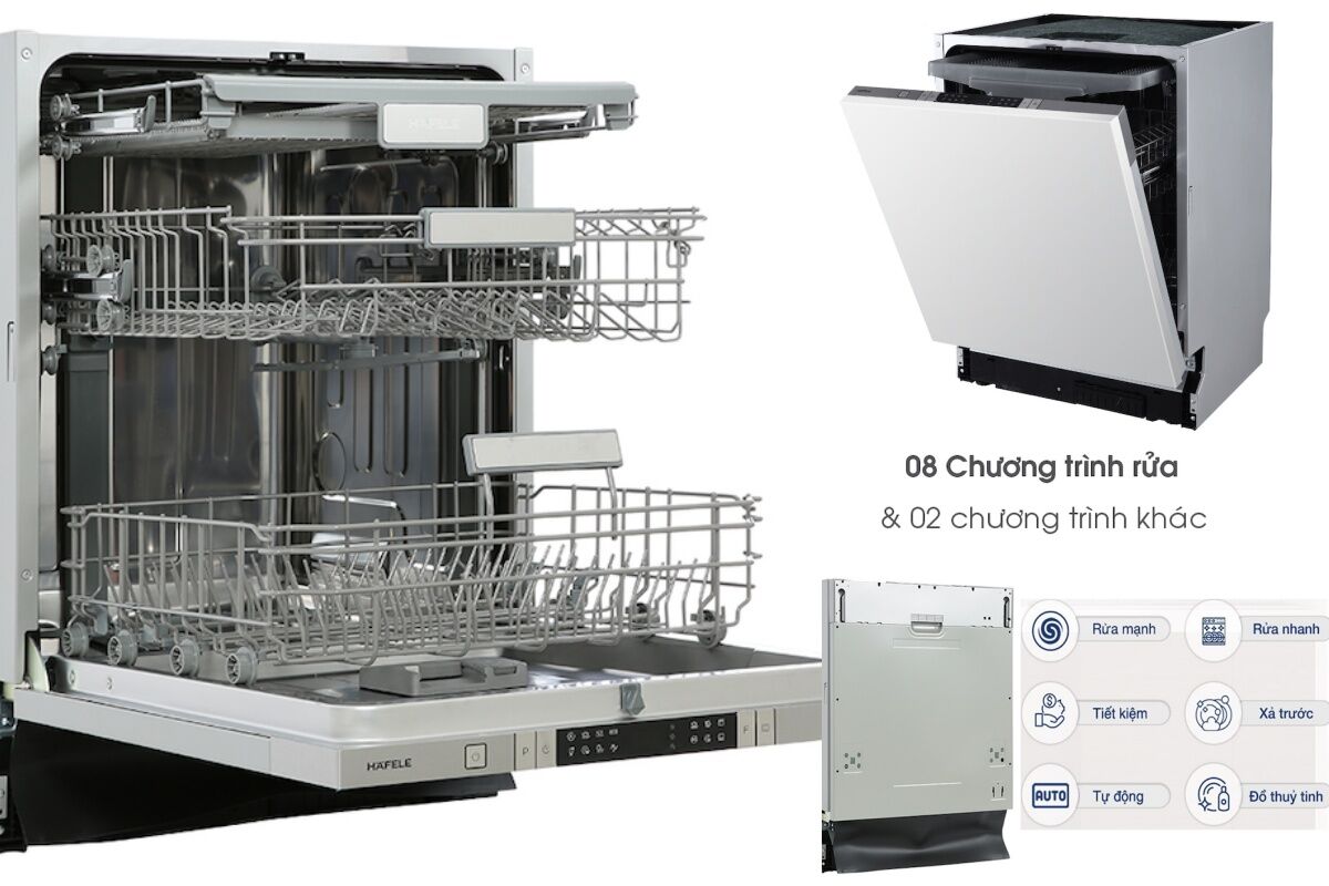 Bếp sạch bóng loáng, rảnh tay thảnh thơi với máy rửa bát Hafele HDW-FI60AB 538.21.330