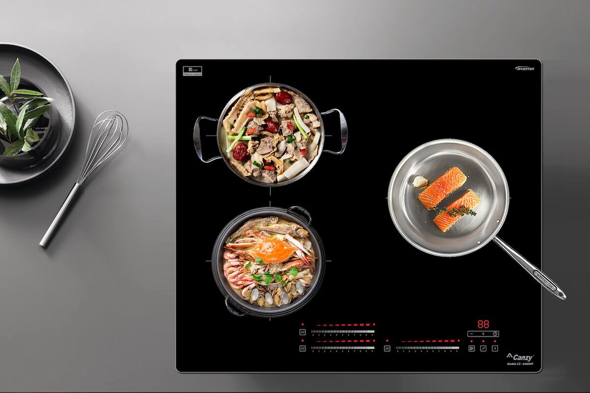 Bếp từ 3 vùng nấu Canzy CZ 656HNT nổi bật không gian nội thất nhà bếp