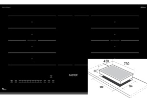 Bếp từ âm 2 vùng nấu Faster FS 838I Plus tính năng vượt trội, thiết kế tinh tế