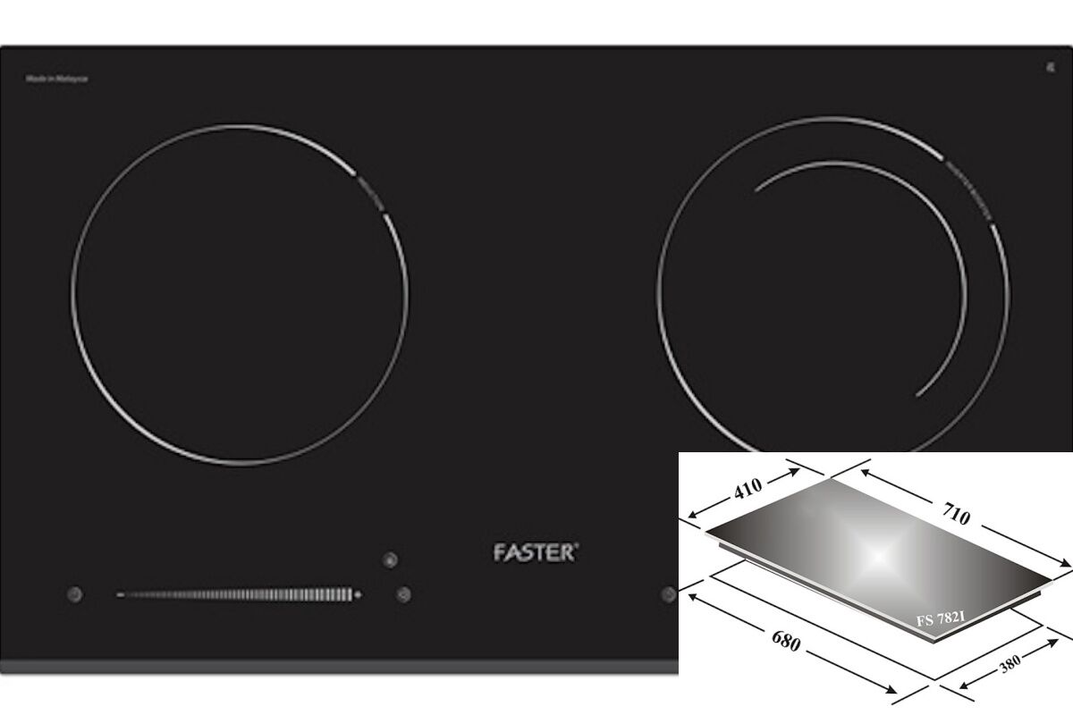 Bếp từ âm 2 vùng nấu Faster FS-782I thiết kế sang trọng, hiệu suất ấn tượng