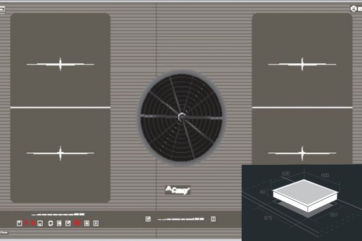 Bếp từ bốn kết hợp hút mùi Canzy CZ-BH09KC thiết bị nhà bếp hiện đại