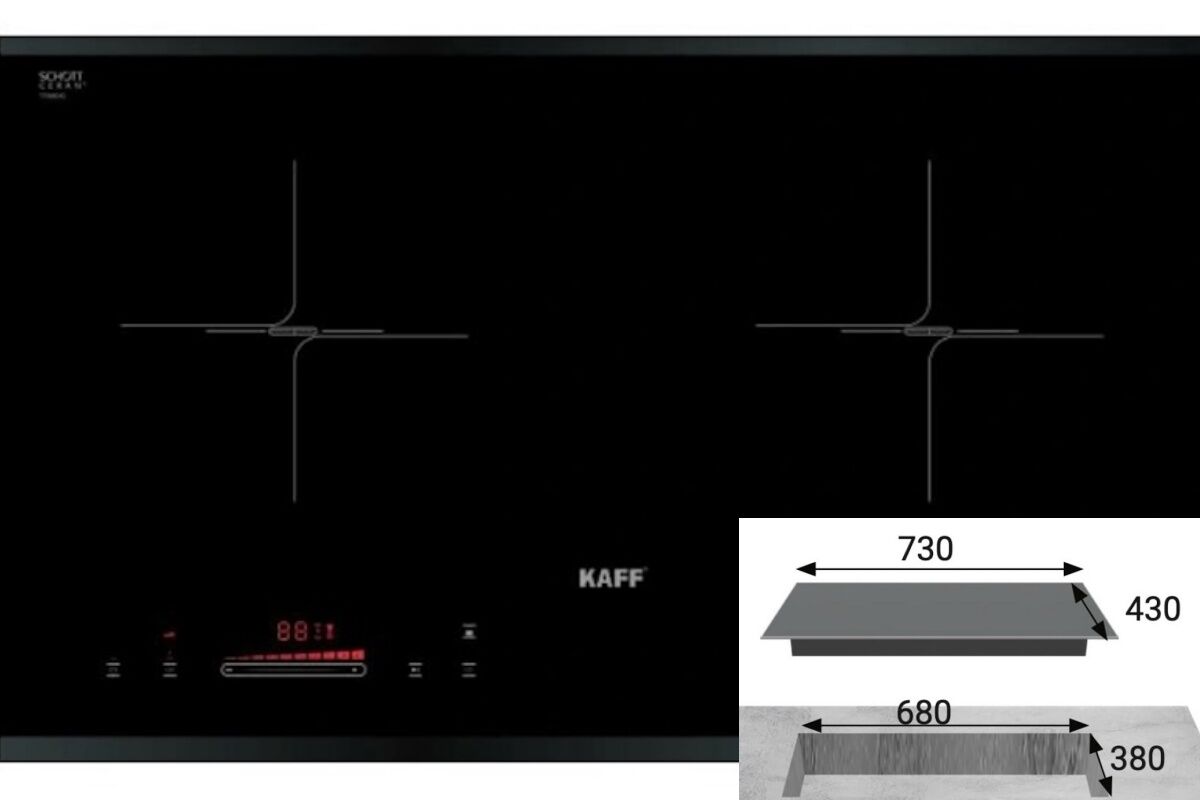 Bếp từ đôi Kaff KF-8818 Smart New công nghệ tiên tiến, thiết kế sang trọng