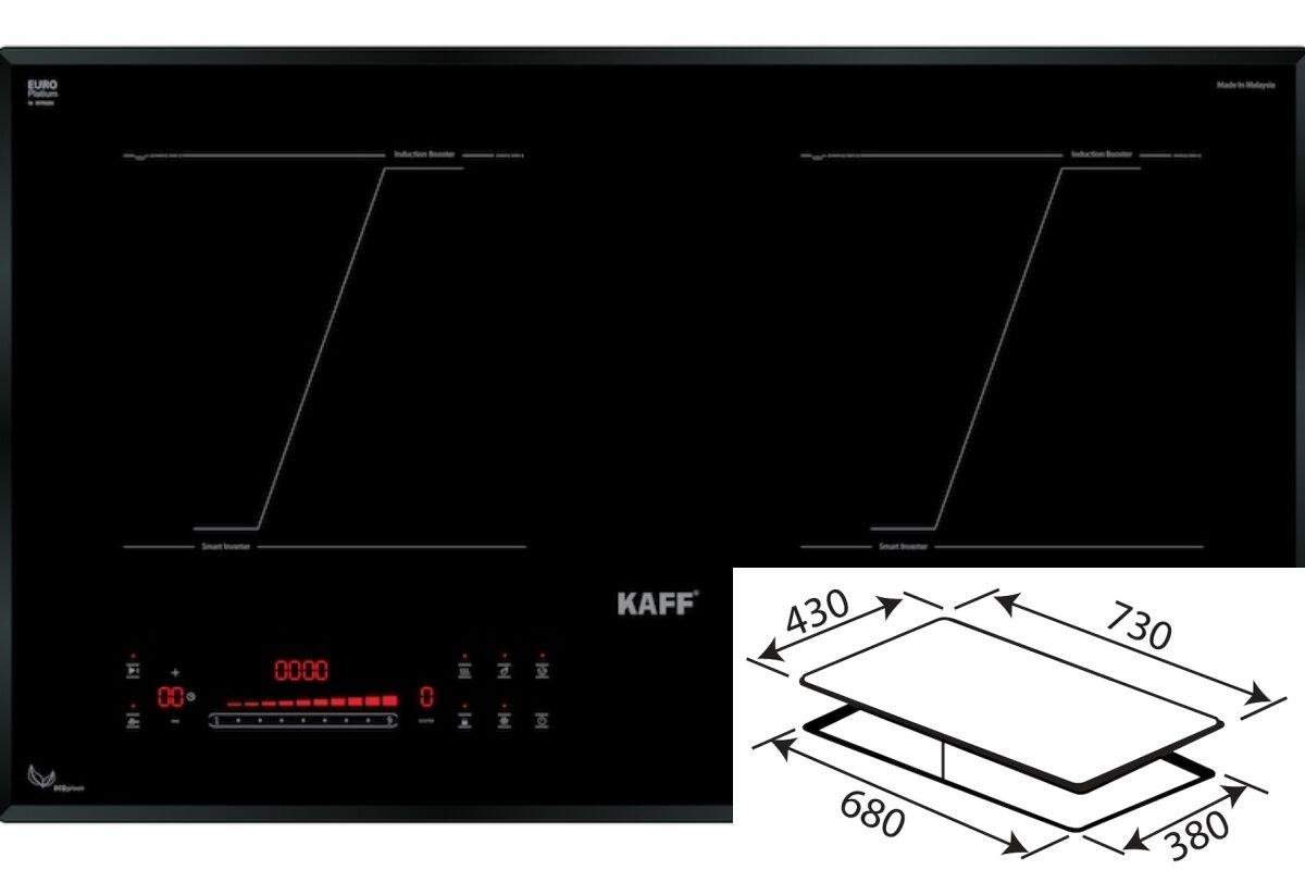 Bếp từ đôi Kaff KF-FL0702II New Plus sở hữu công suất mạnh mẽ, thiết kế sang trọng