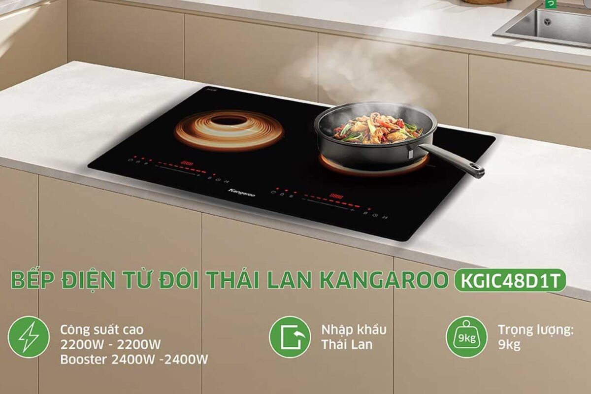 Bếp từ đôi Kangaroo KGIC48D1T sở hữu đa dạng chế độ nấu, tiết kiệm điện, giá chỉ 5 triệu đồng
