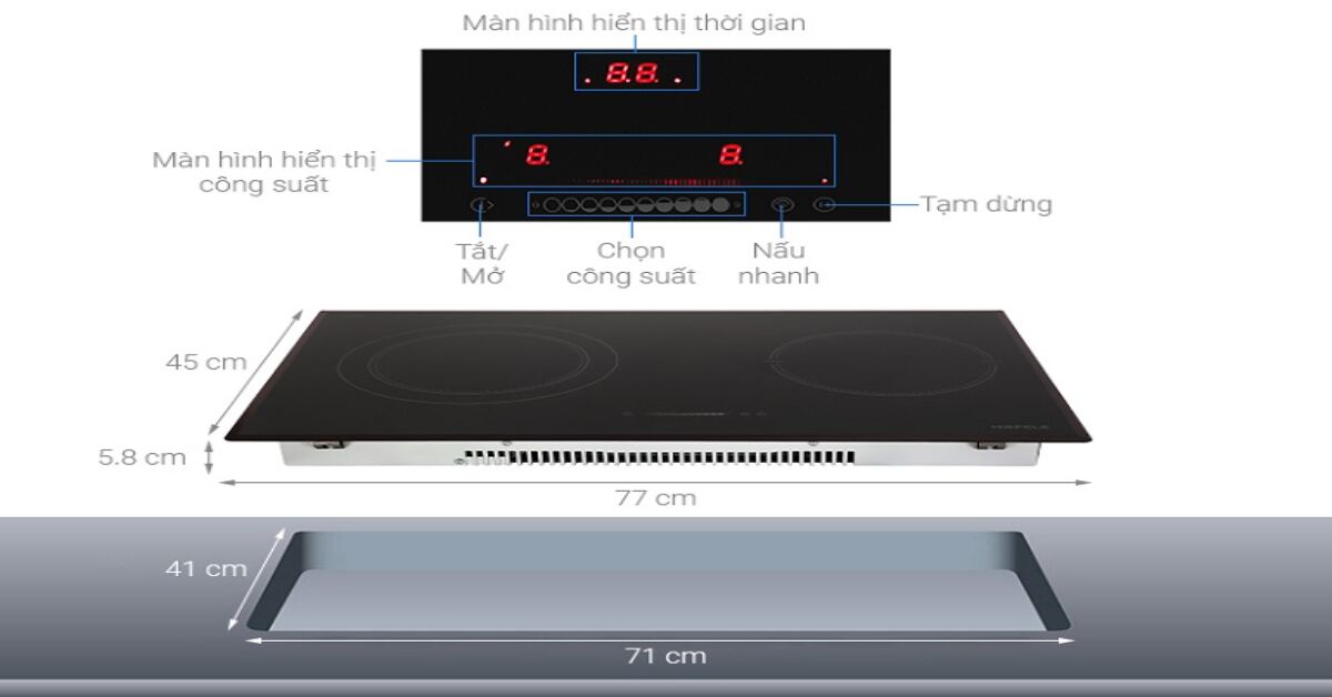 Bếp từ hồng ngoại Hafele HC-M772B 536.01.815 nấu ăn không kén nồi