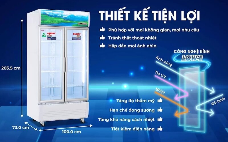 Ưu nhược điểm của tủ mát Sanaky Inverter 2 cánh 1000 lít VH-1009HP3