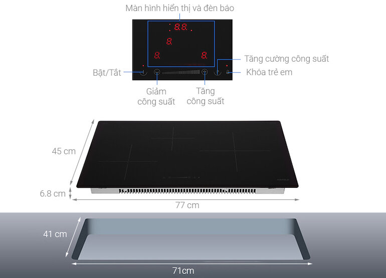 Bếp từ 3 vùng nấu Hafele HC-I773D (536.01.905)