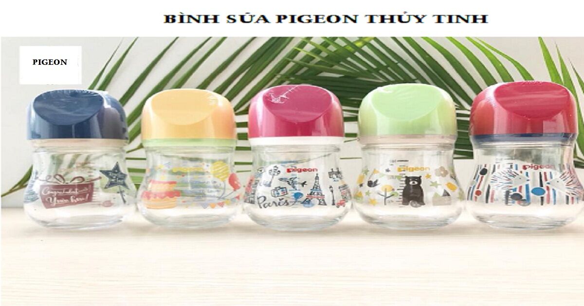Bình sữa Pigeon thủy tinh có tốt không, so sánh bình sữa Pigeon thủy tinh và bình sữa Pigeon nhựa