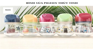 Bình sữa Pigeon thủy tinh có tốt không, so sánh bình sữa Pigeon thủy tinh và bình sữa Pigeon nhựa