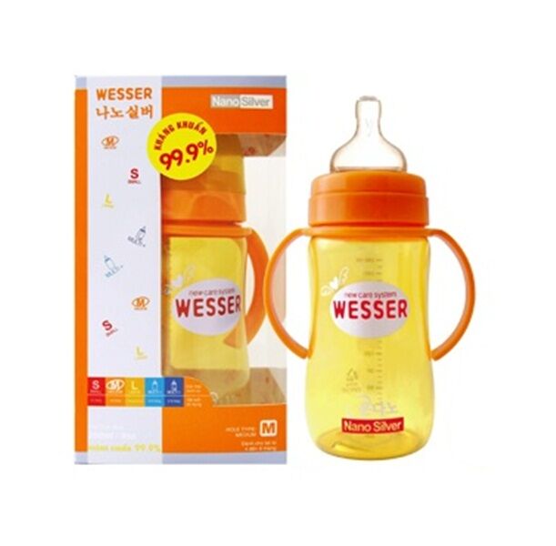 Bình sữa Wesser Nano Sliver siêu diệt khuẩn với công nghệ tráng bạc
