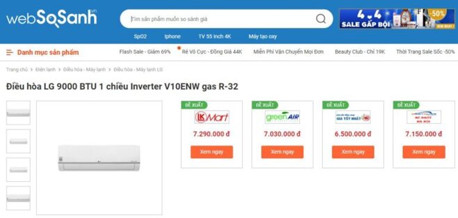 Điều hòa 1 chiều LG inverter 9000Btu V10ENW DUAL COOL - Giá tham khảo khoảng 7 triệu vnd