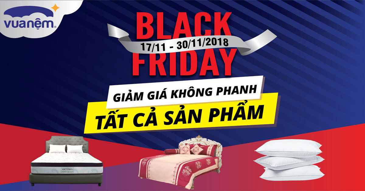 Black Friday: Vua Nệm Giảm giá không phanh nệm và chăn ga gối chỉ từ 49k