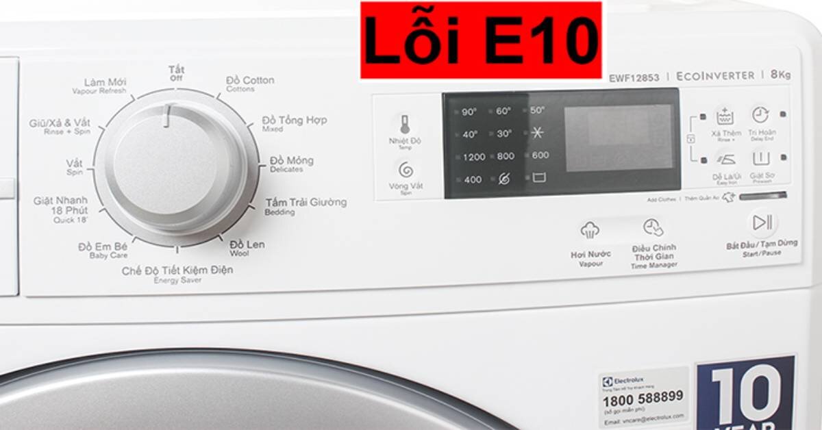 Máy giặt Electrolux lỗi E10: Nguyên nhân và cách khắc phục