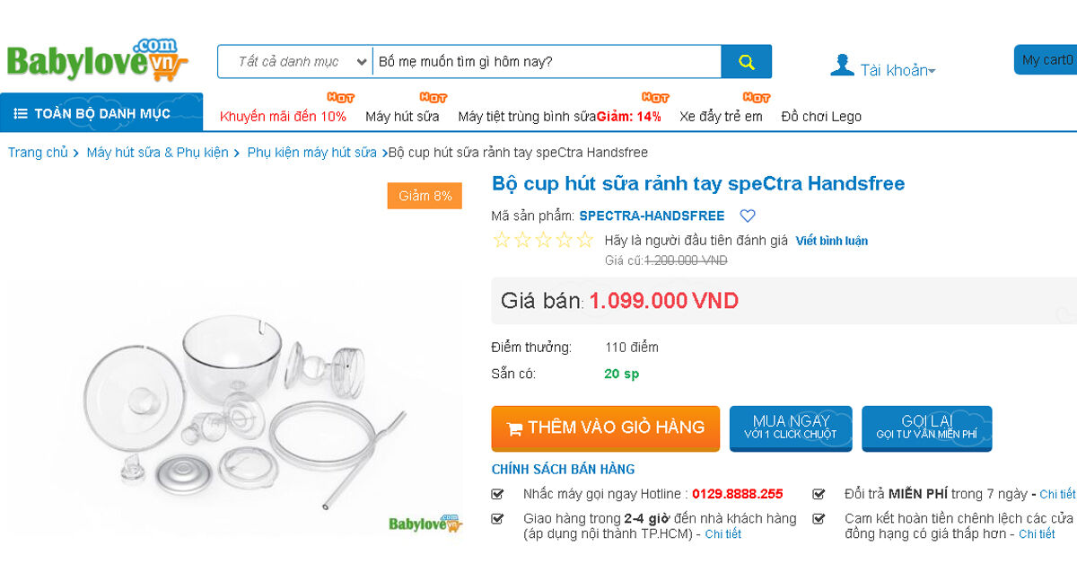 Bộ cup hút sữa rảnh tay Spectra Handsfree - cho mẹ hút sữa kín đáo, lịch sự không cần cởi bỏ áo ngực