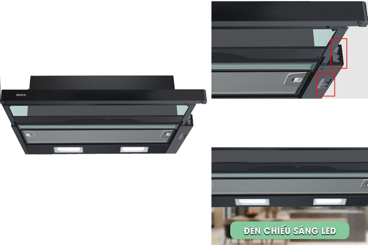 Bosch DFT63CA61B: Máy hút mùi âm tủ sang trọng, hiệu quả cao