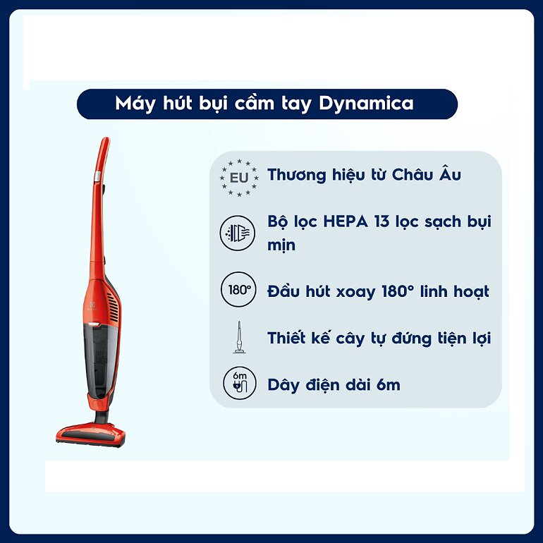 Máy hút bụi cầm tay có dây Dynamica EDYL35OR