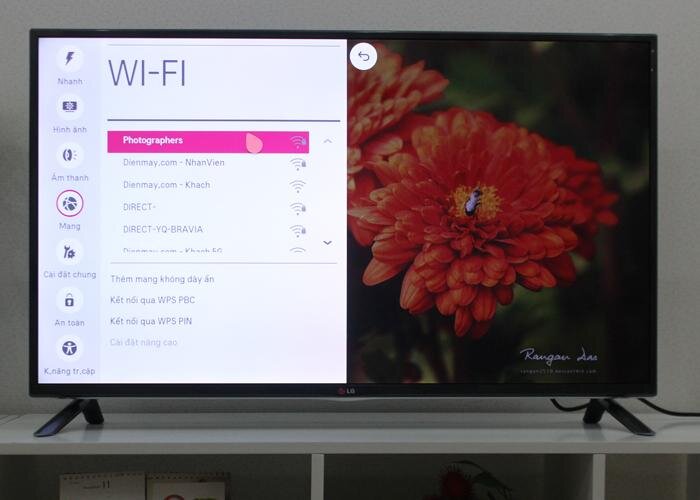 Cách kết nối wifi cho tivi LG - Chọn mạng Wifi