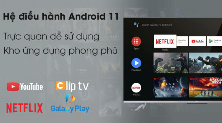 Hệ điều hành Android 11 với kho ứng dụng đa dạng và giao diện trực quan