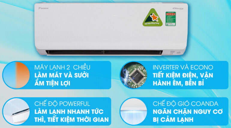 Điều hòa 2 chiều Daikin Inverter 1.0 HP FTHF25RAVMV