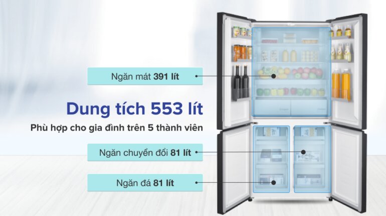 Thiết kế tủ lạnh Beko side by side 2022
