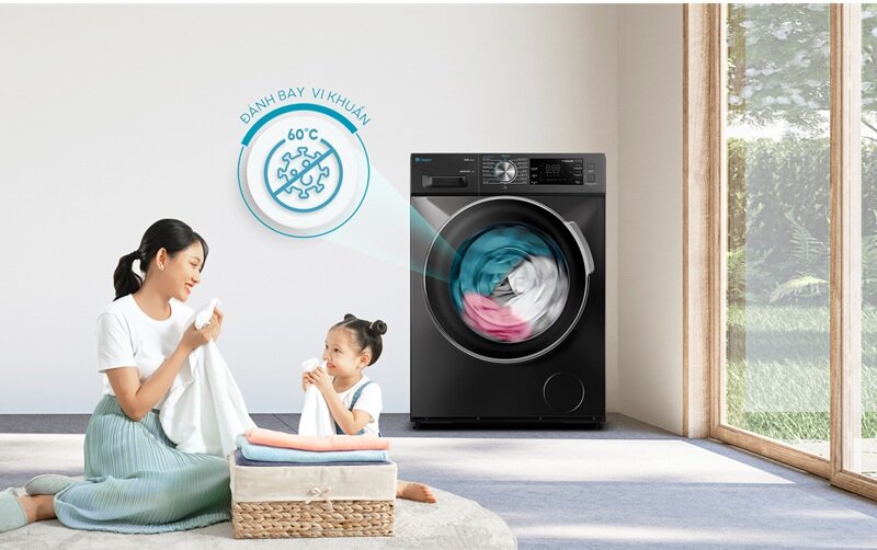 Máy giặt Casper 8kg WF-8VG1 hút khách bởi giá 4 triệu mà có cả giặt hơi nước nóng cao cấp!