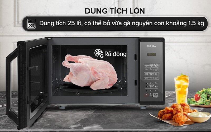 Rã đông thần tốc, nấu nướng đa năng với lò vi sóng Toshiba MM-EM25PE(BM)