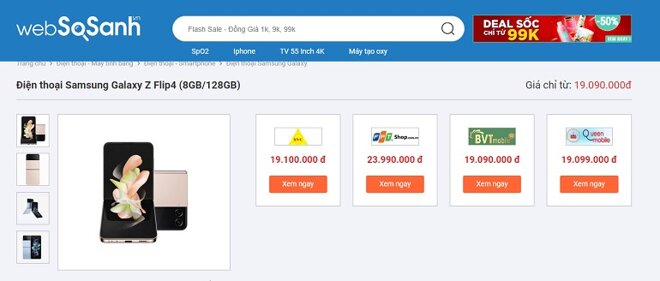 giá gâlaxy z flip4 bao nhiêu tiền