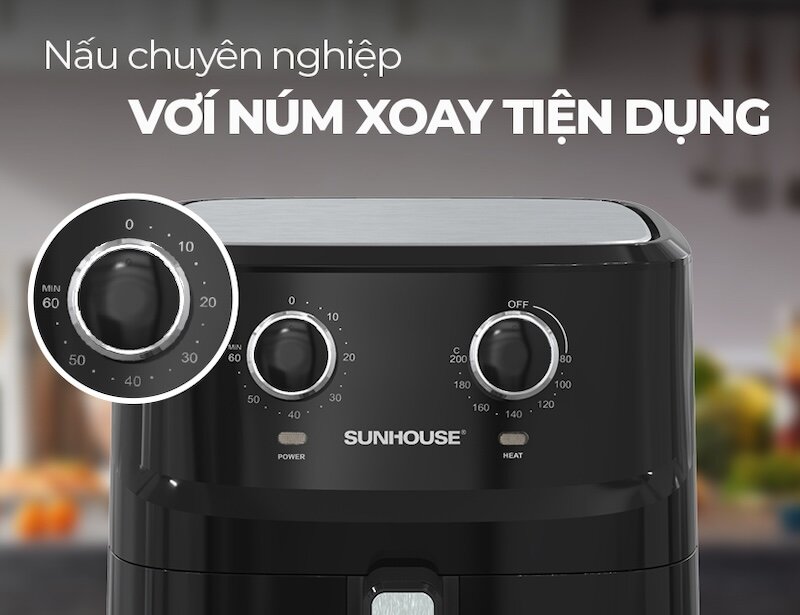 Sunhouse SHD4030 thiết kế điều khiển núm xoay, tích hợp chế độ hẹn giờ 60 phút tiện lợi