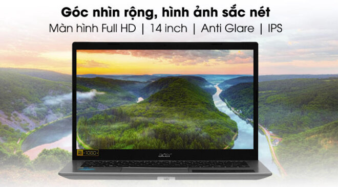 Laptop Acer Aspire 5 A514 đem tới hình ảnh hiển thị sắc nét, góc nhìn rộng hơn