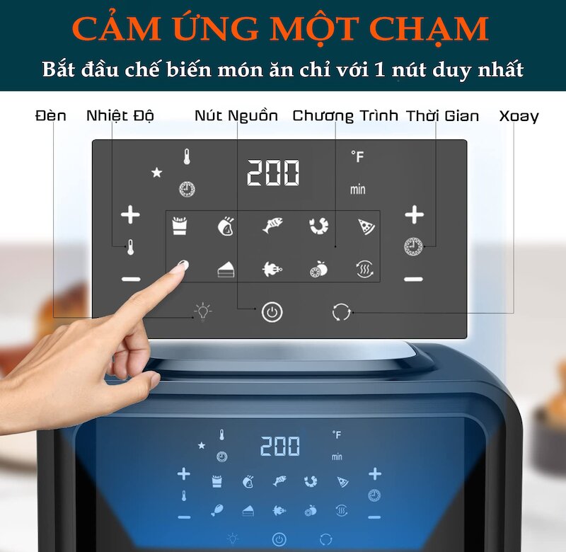 Nồi chiên không dầu Smartchoice SCG-AFO12D 12 lít lựa chọn tối ưu cho bếp hiện đại