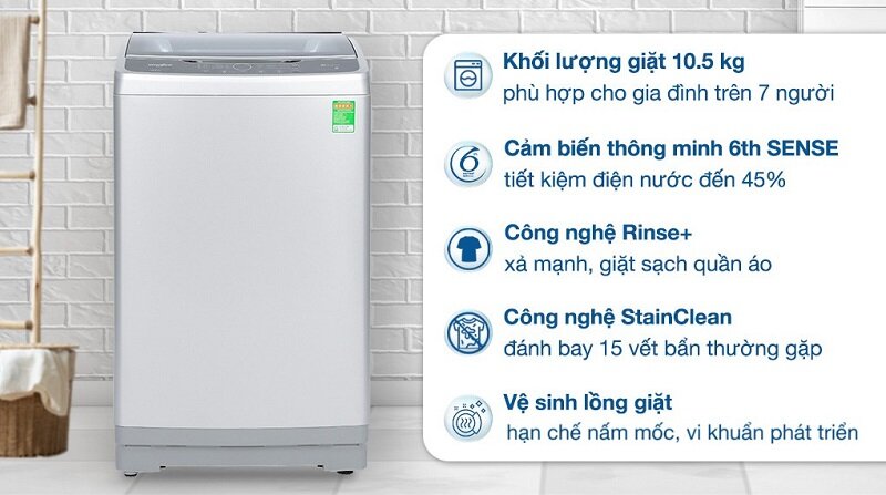 TOP 4 máy giặt Whirlpool giá chỉ khoảng 5 triệu đáng mua năm 2025