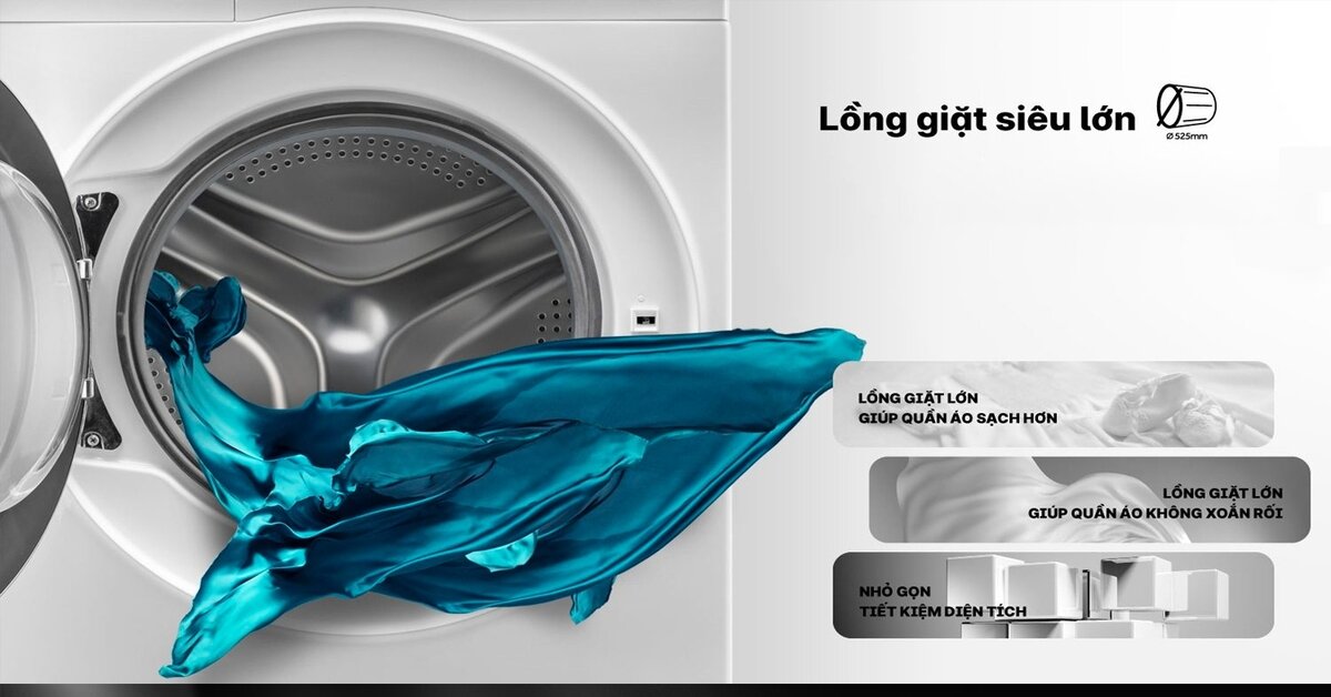 Các công nghệ nổi bật của máy giặt Aqua 10kg cửa ngang