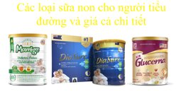 Các loại sữa non cho người tiểu đường và giá cả chi tiết
