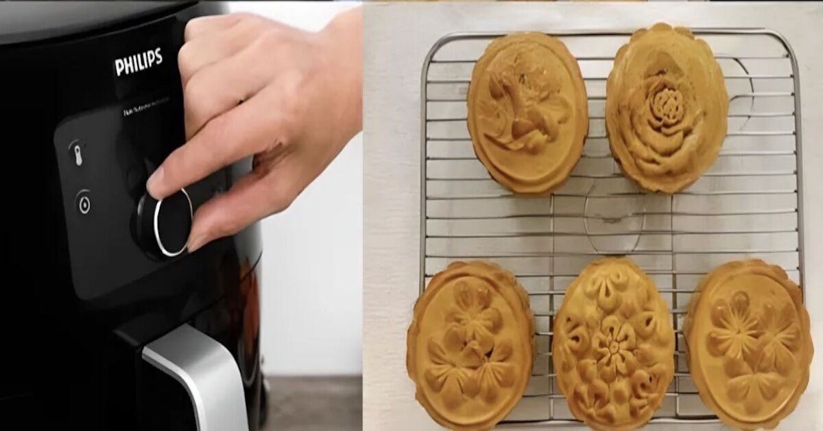 Cách làm bánh trung thu bằng nồi chiên không dầu với nhân sữa dừa sầu riêng và trà xanh