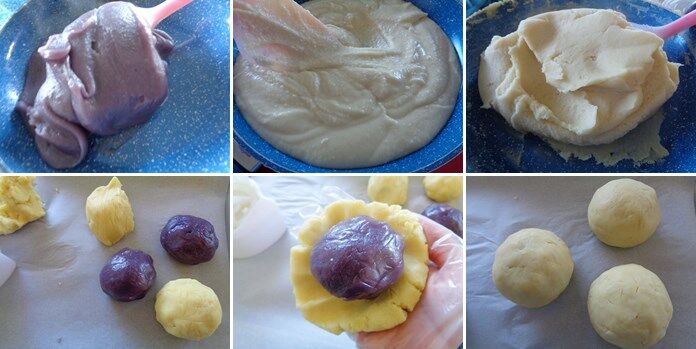 Cách làm bánh trung thu đậu xanh nhân khoai lang tím