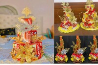 Cách làm tháp bánh kẹo thờ Tết đơn giản mà đẹp cho Tết 2024