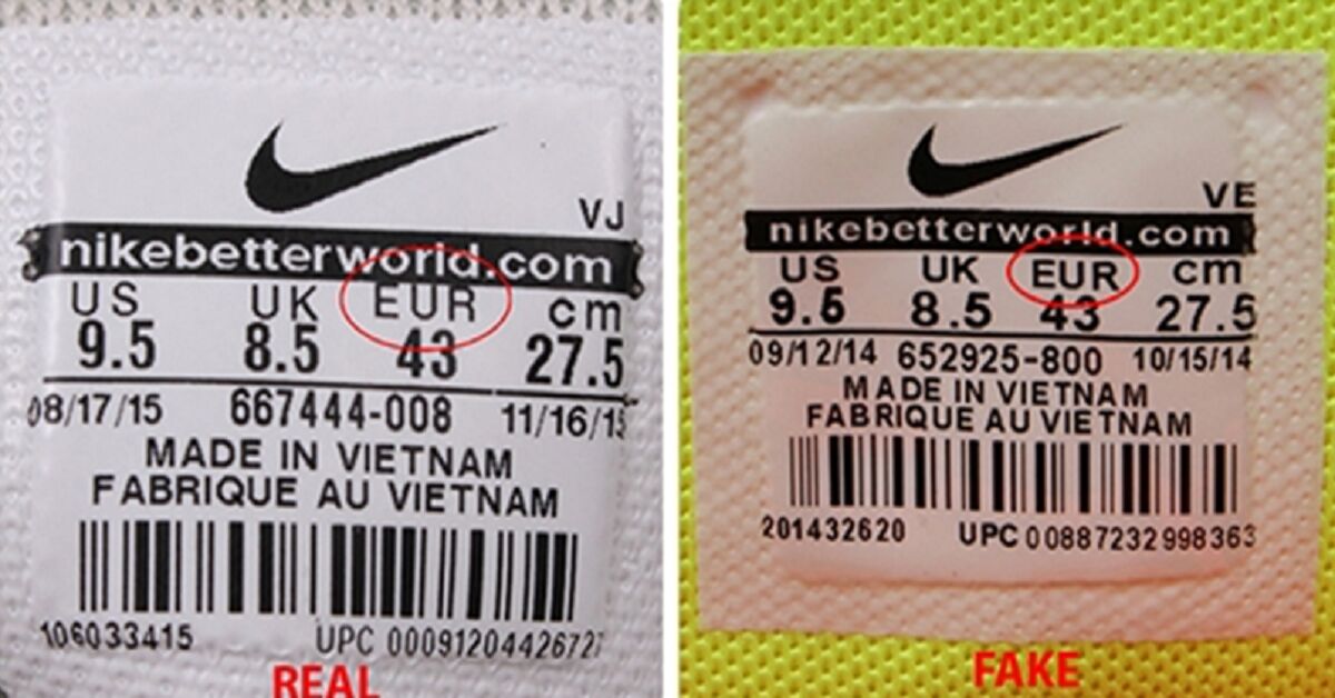 Cách phân biệt giày thể thao nữ Nike Fake với Real