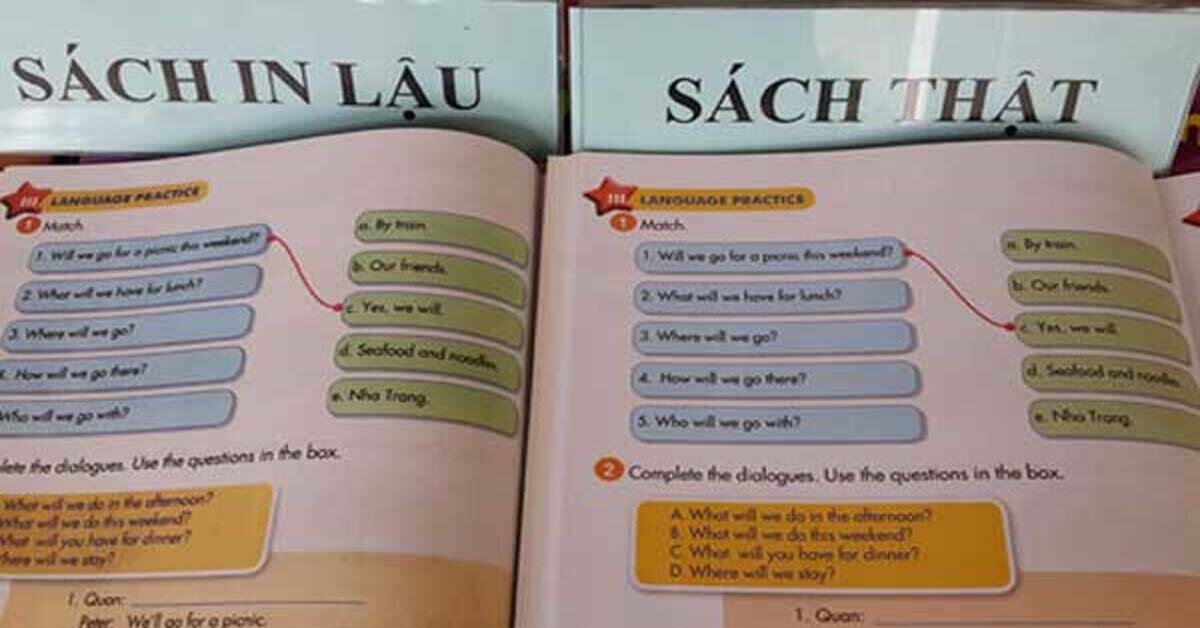 Cách phân biệt sách giáo khoa thật và hàng giả - in lậu