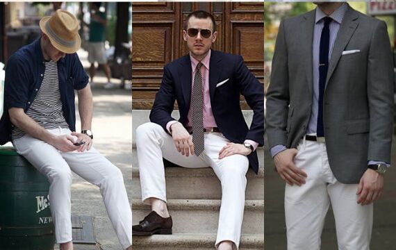 Cách phối đồ với quần jeans trắng cho phái mạnh